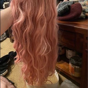 Long Synthetic Pink Wig NWT